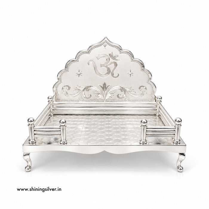 SHINING’s 925 Pure Silver Singhasan | Traditional Silver Pooja Chowki