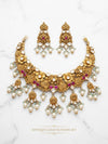 SHINING’s Silver Necklace In Gold Plating | 925 Pure Silver Necklace | Silver Antique Kundan Necklace