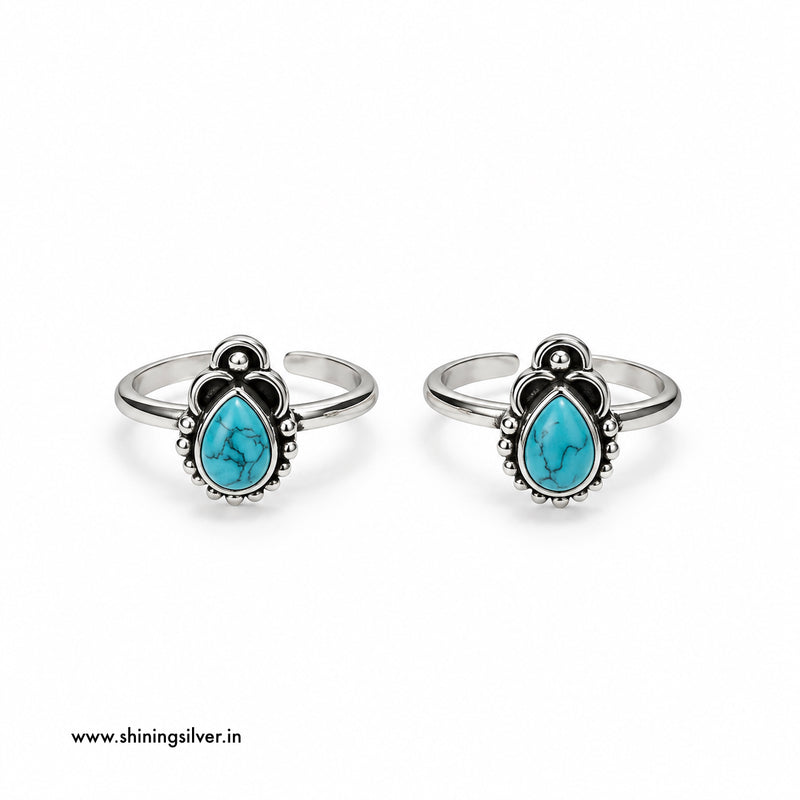 SHINING’s 925 Pure Silver Turquoise Bichiya