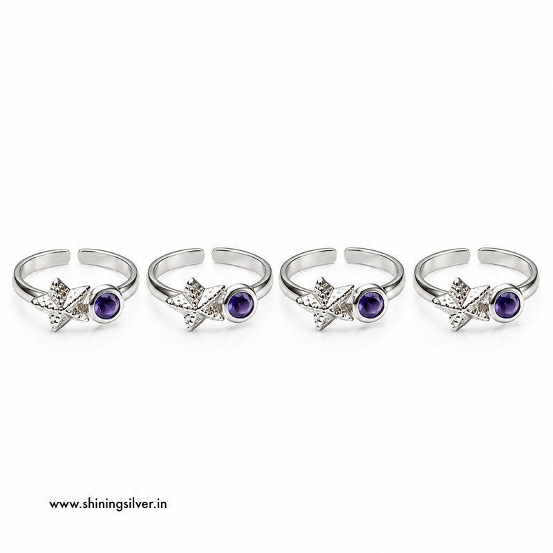 SHINING’s 925 Pure Silver Purple Stone Bichiya