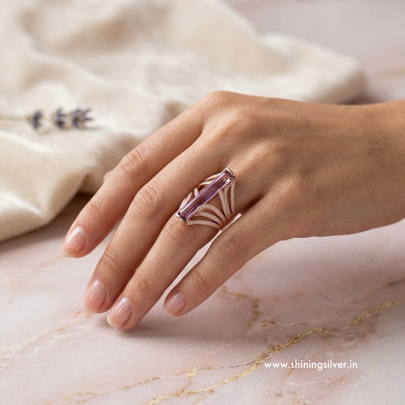 SHINING’s Celestia Starlit Amethyst Ring
