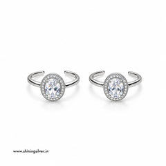 SHINING’s 925 Sterling Silver Oval Stone Toe Rings