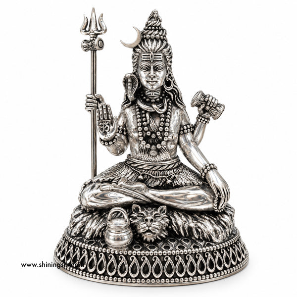 SHINING’s 925 Pure Silver Lord Shiva Solid Idol