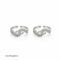 SHINING’s 925 Sterling Silver Wave Toe Rings