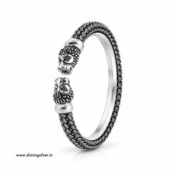 Sher Mukhi Guthai Work Kada | 925 Pure Silver