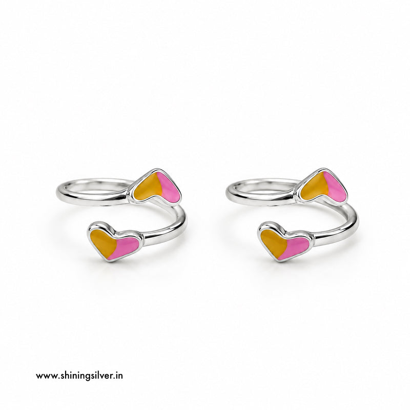 SHINING’s 925 Pure Silver Heart Bichiya | Open-Top Silver Toering