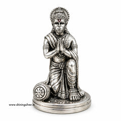 SHINING’s 925 Pure Silver Sitting Hanumanji Idol Solid