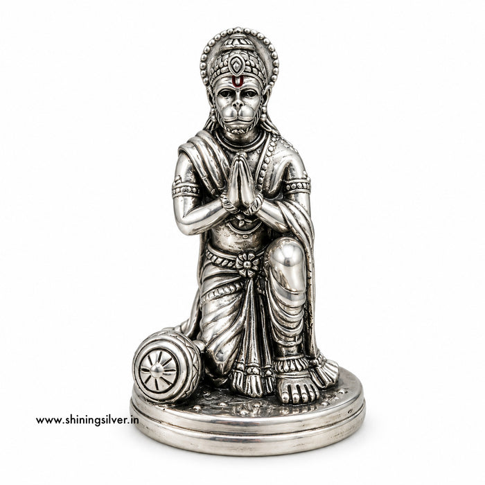 SHINING’s 925 Pure Silver Sitting Hanumanji Idol Solid