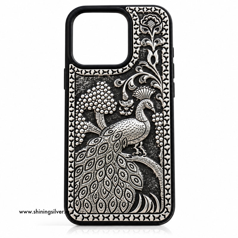 SHINING’s 925 Silver Peacock Mobile Cover