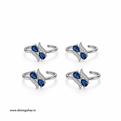 SHINING’s 925 Sterling Silver Blue Stone Toe Rings