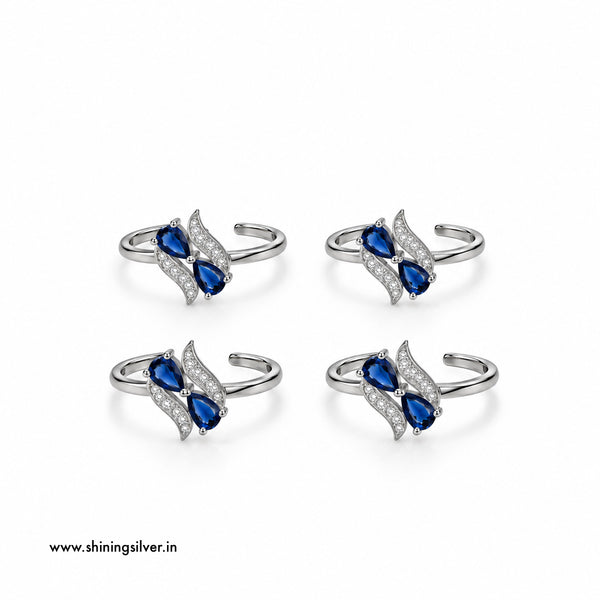 SHINING’s 925 Sterling Silver Blue Stone Toe Rings