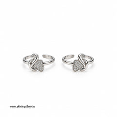 SHINING’s 925 Sterling Silver Heart Toe Rings