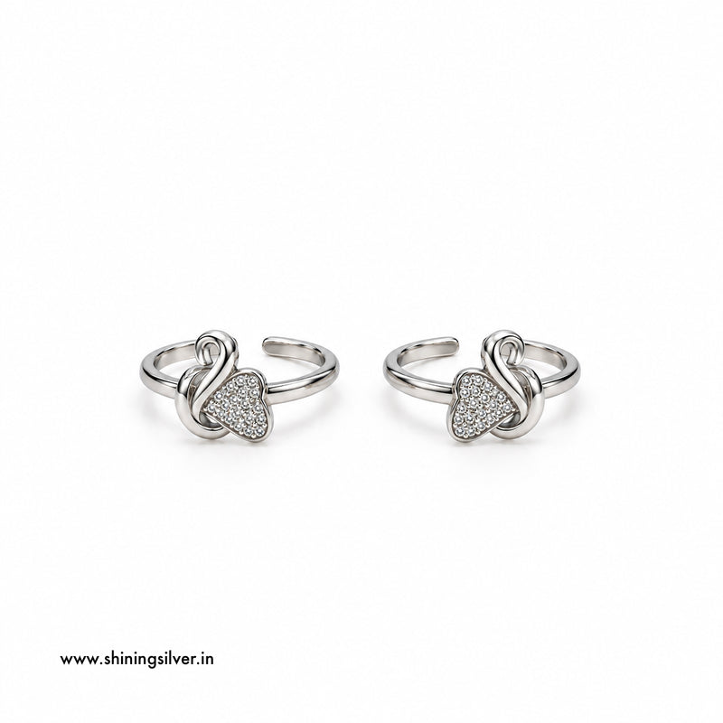 SHINING’s 925 Sterling Silver Heart Toe Rings