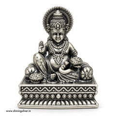 SHINING’s 925 Pure Silver Kuber Ji Solid Idol | Oxidised Silver Dhan Kuber Murti