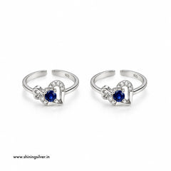 SHINING’s 925 Pure Silver Blue Stone Heart Bichiya