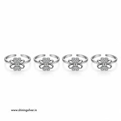 SHINING’s 925 Sterling Silver Floral Toe Rings