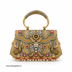 SHINING’s 925 Pure Silver Royal Peacock Designer Purse | 520g