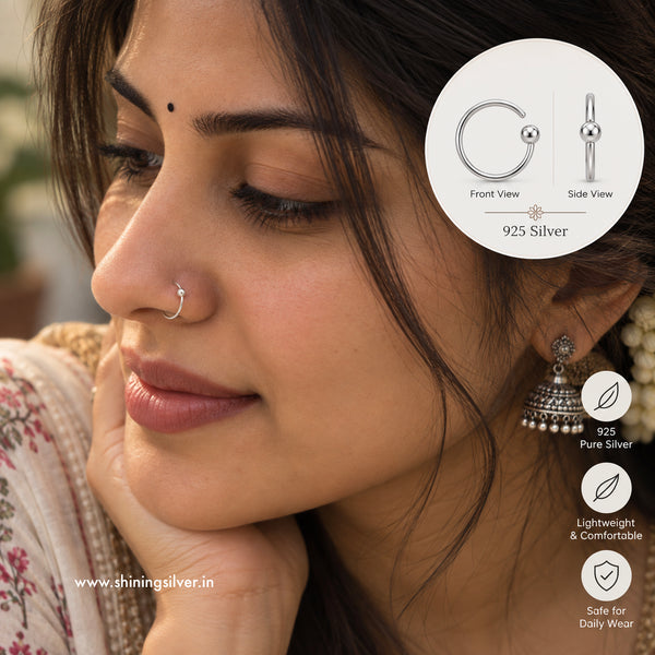 SHINING’s 925 Silver Nose Bali for Women | Large