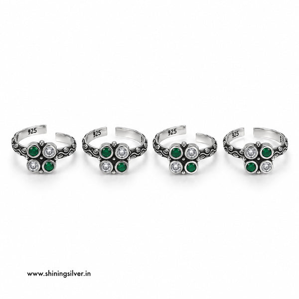 SHINING’s 925 Pure Silver Oxidised Toe Rings