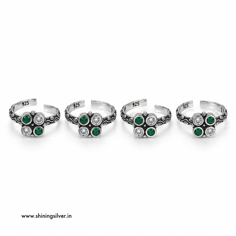 SHINING’s 925 Pure Silver Oxidised Toe Rings