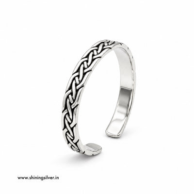 SHINING’s Celtic Kada | Cuff Style Silver Kada for Men | 925 Sterling Silver
