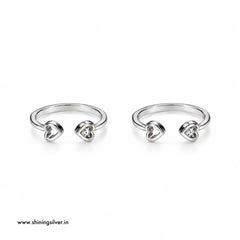 SHINING’s 925 Sterling Silver Heart Toe Rings
