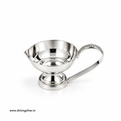 SHINING’s 925 Pure Silver Deepak with Handle | 20 Grams
