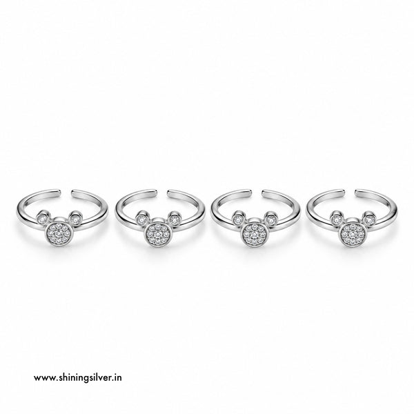 SHINING’s 925 Sterling Silver Sparkling Toe Rings