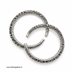 SHINING’s 925 Pure Silver Kada Payal for Men | Traditional Silver Kadule & Leg Kada