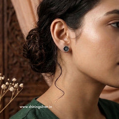 SHINING’s Oxidised Flower Earrings | 925 Shining Silver