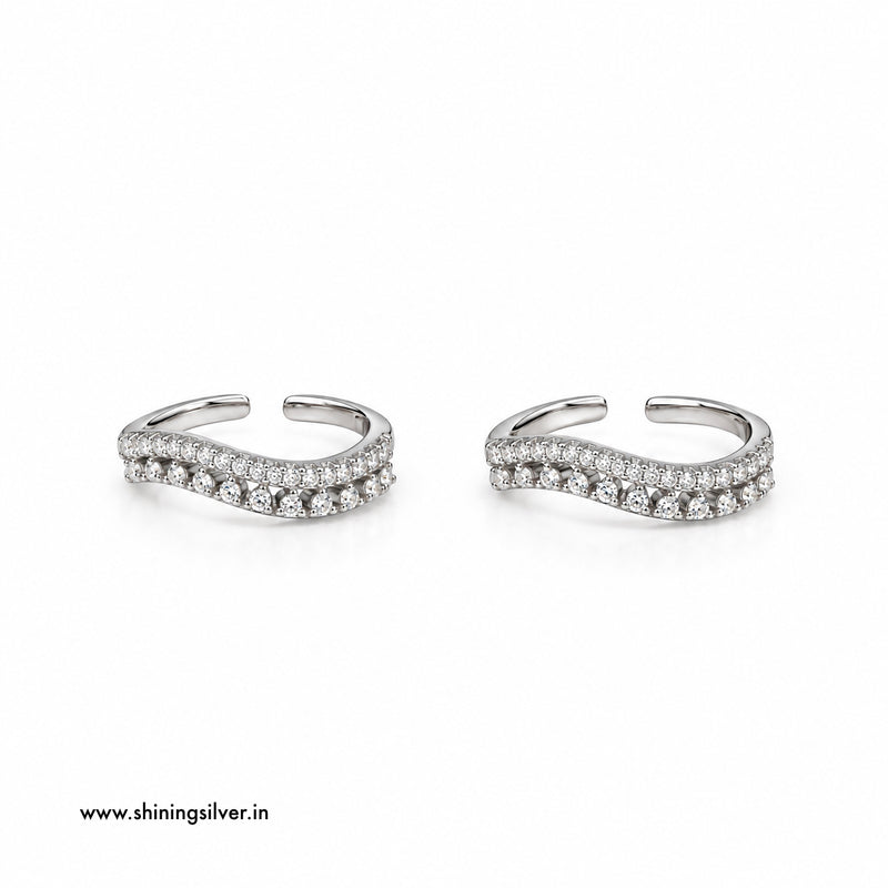 SHINING’s 925 Sterling Silver Sparkling Toe Rings