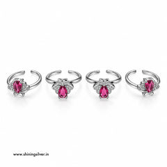 SHINING’s 925 Sterling Silver Pink Stone Bichiya