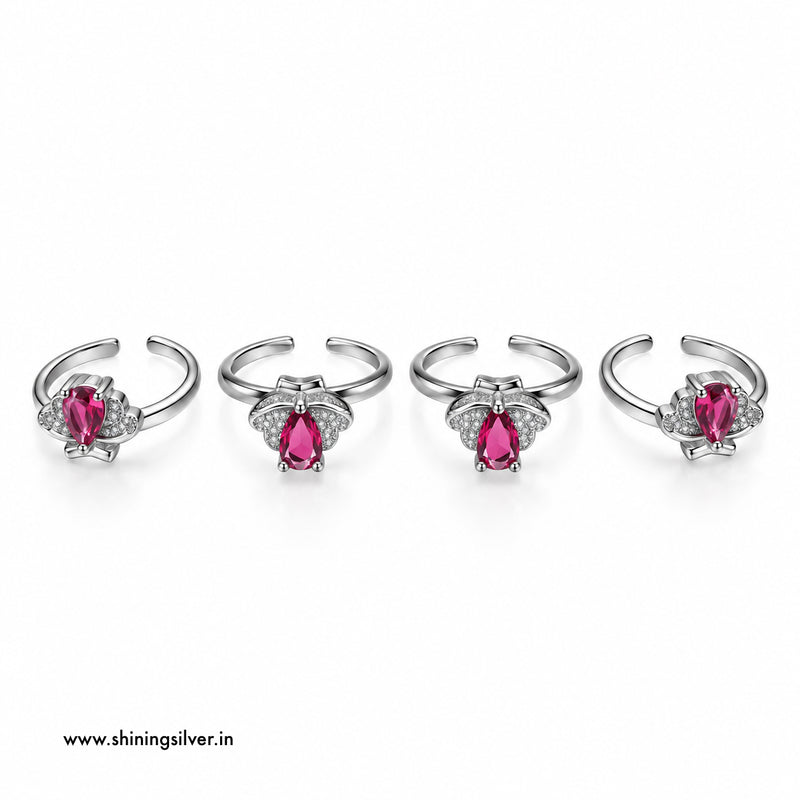 SHINING’s 925 Sterling Silver Pink Stone Bichiya