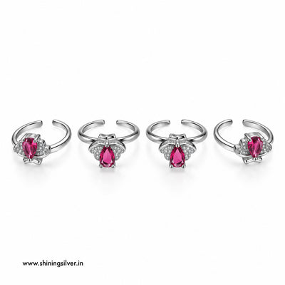 SHINING’s 925 Sterling Silver Pink Stone Bichiya