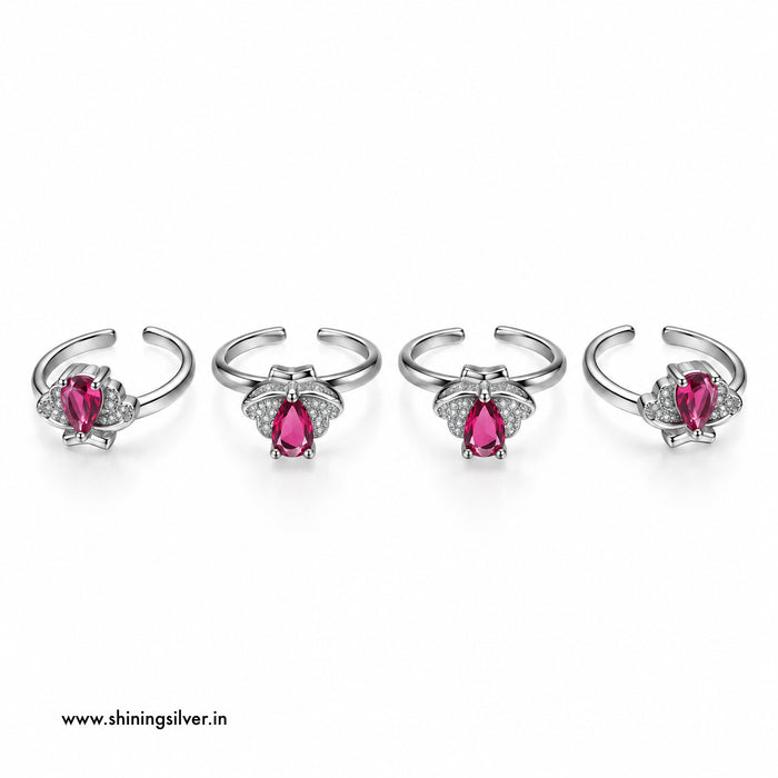 SHINING’s 925 Sterling Silver Pink Stone Bichiya