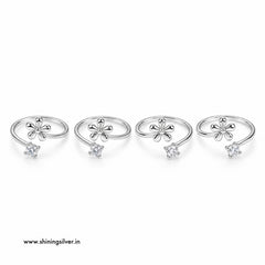 SHINING’s 925 Sterling Silver Floral Toe Rings