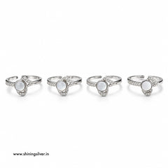 SHINING’s 925 Sterling Silver Mother of Pearl Toe Rings