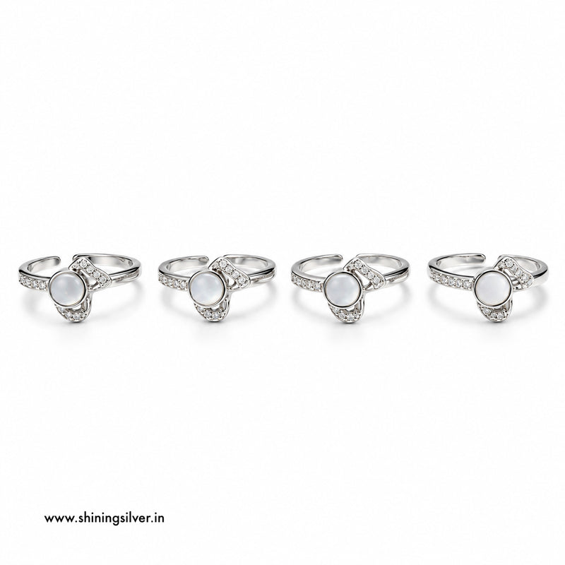 SHINING’s 925 Sterling Silver Mother of Pearl Toe Rings