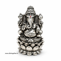 SHINING’s 925 Pure Silver Ganesha Solid Idol | Small