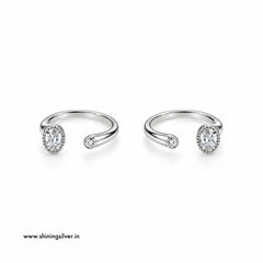 SHINING’s 925 Sterling Silver Oval Stone Toe Rings