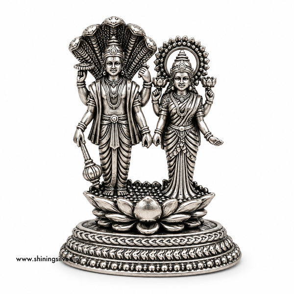 SHINING’s 925 Pure Silver Vishnu Laxmi Solid Idol