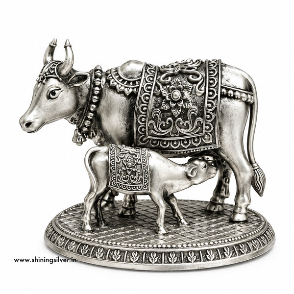SHINING’s 925 Pure Silver Solid Cow & Calf Idol