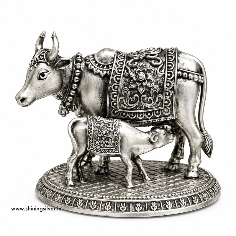 SHINING’s 925 Pure Silver Solid Cow & Calf Idol