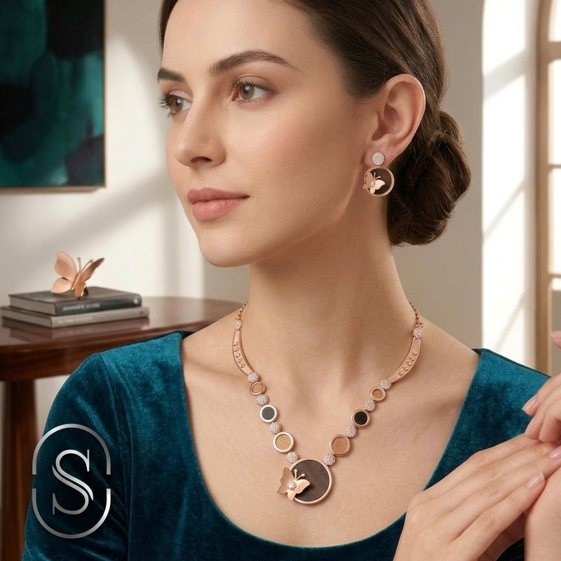 SHINING’s 925 Silver Necklace | Rosegold Plating | Calestia Collection