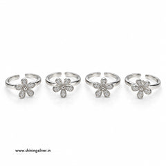 SHINING’s 925 Sterling Silver Floral Toe Rings