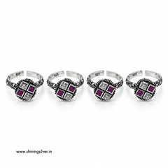 SHINING’s 925 Pure Silver Oxidised Toe Rings