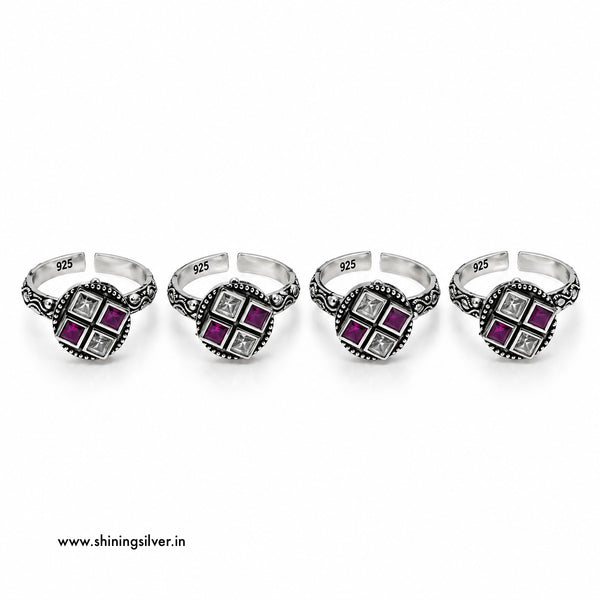 SHINING’s 925 Pure Silver Oxidised Toe Rings