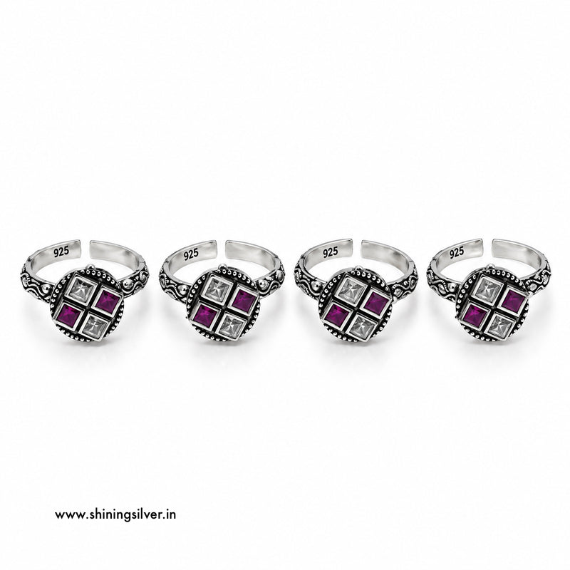 SHINING’s 925 Pure Silver Oxidised Toe Rings