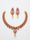 SHINING’s Antique Ruby Necklace in Gold Plating | 925 Pure Silver