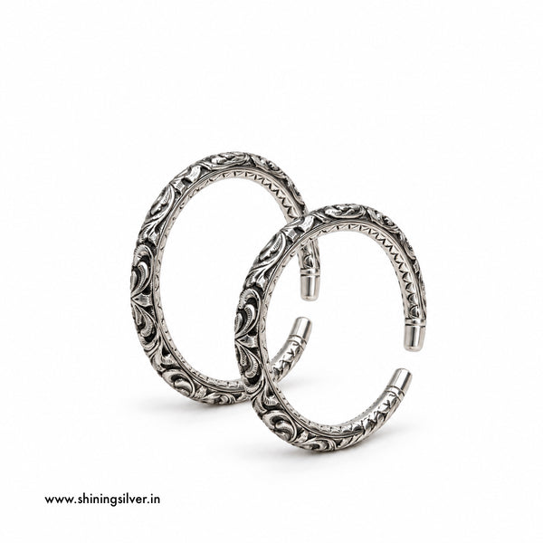 SHINING’s 925 Pure Silver Kada Payal for Men | Traditional Silver Kadule & Leg Kada